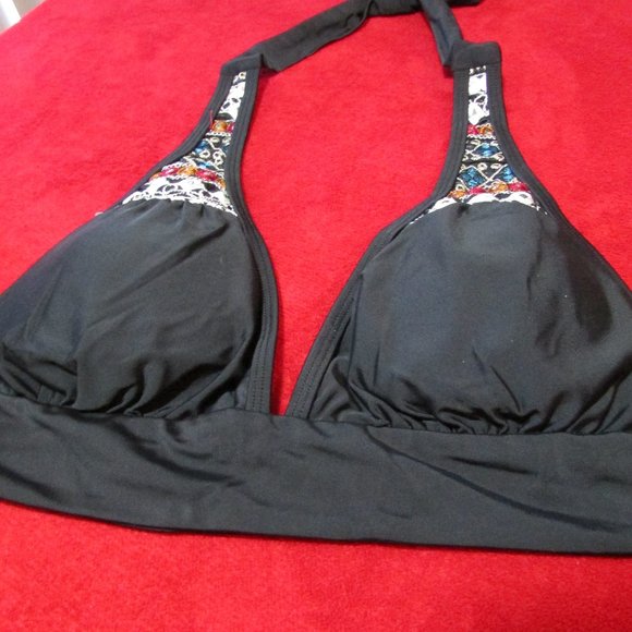 VENUS Embellished Halter Bikini Top Black - Picture 3 of 7